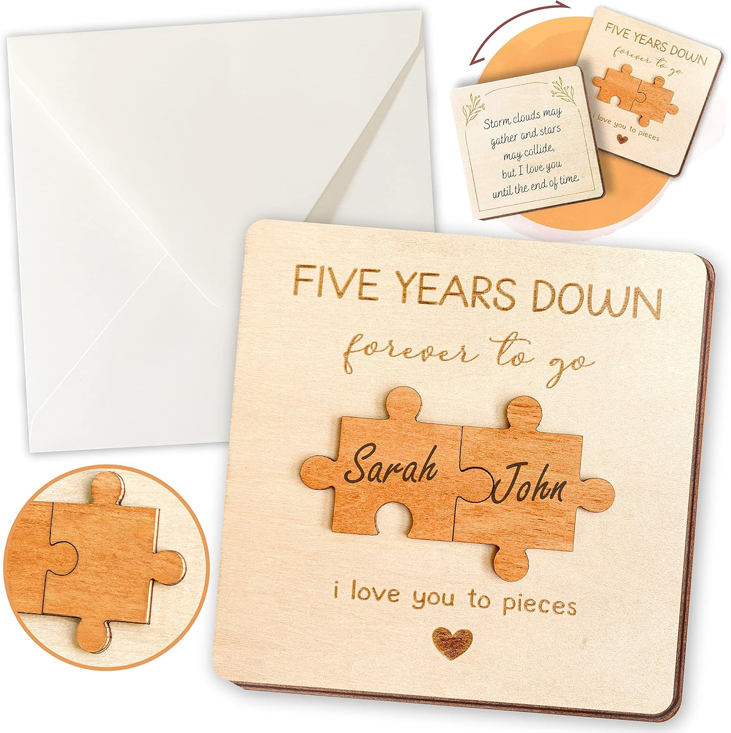 5 Year Anniversary Card Gift for Men - Happy 5Th Anniversary Card Gifts for Him