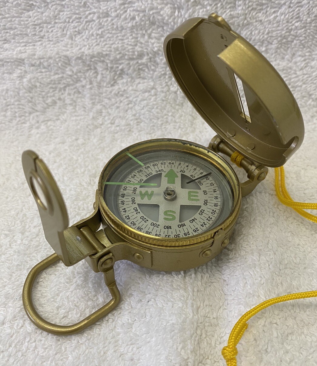 Lensatic Compass Model 14-829 With Box Excellent Condition & Box
