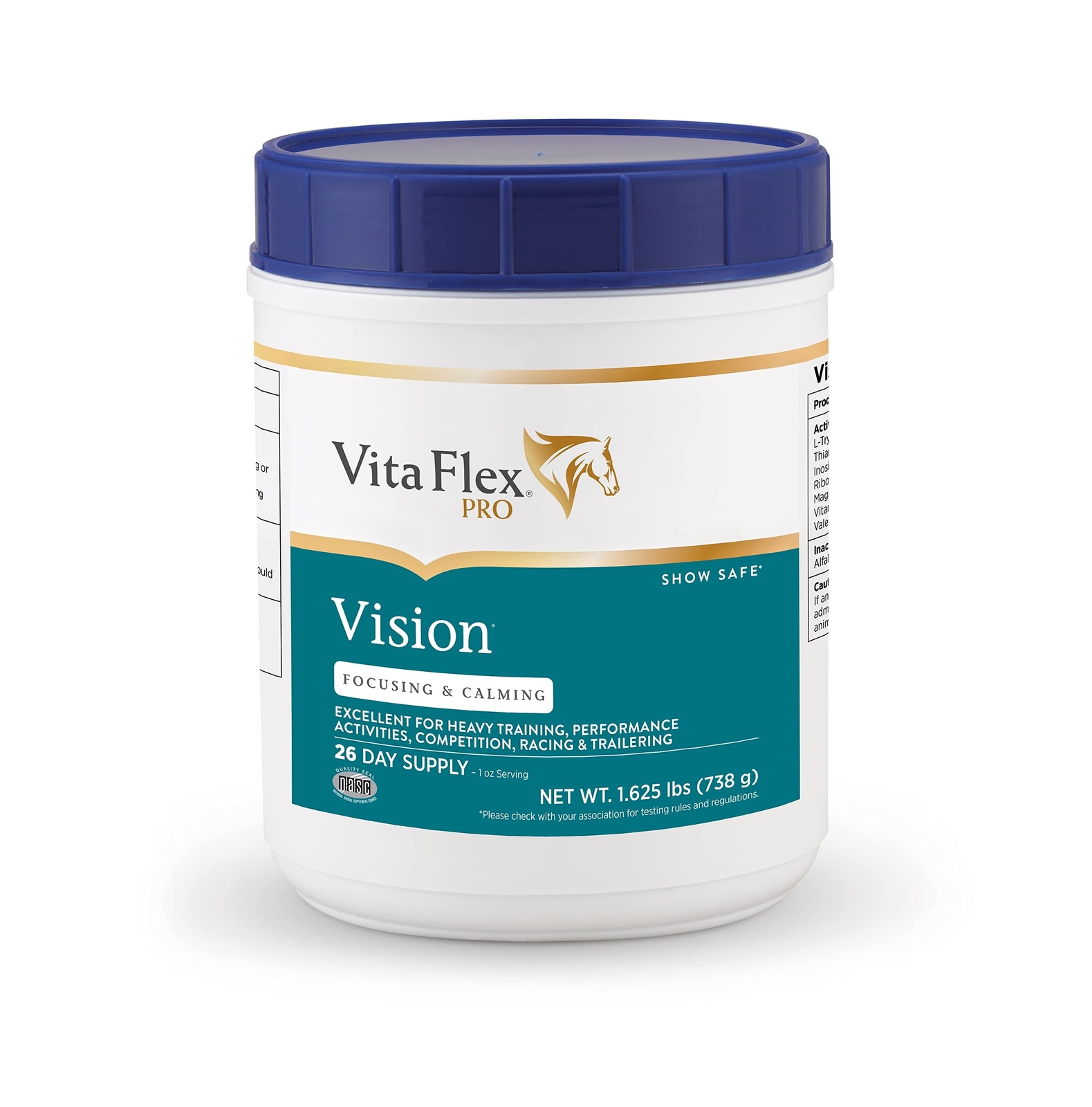 Vita Flex Vision Focusing & Calming Supplement for Horses, Pellets 1.625 Pound