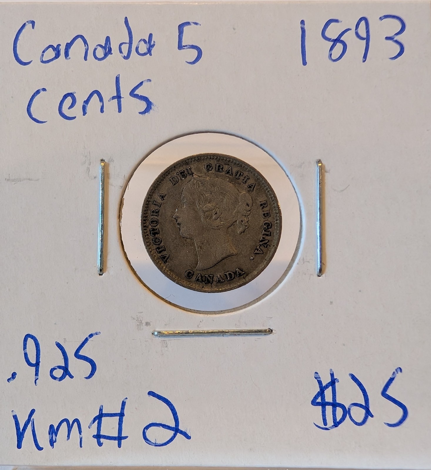 1893 Canada 5 Cents Km#2