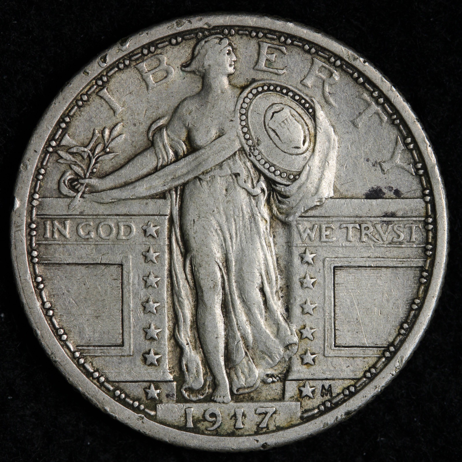 1917 TYPE 1 Standing Liberty Silver Quarter XF+ E301 URQPT
