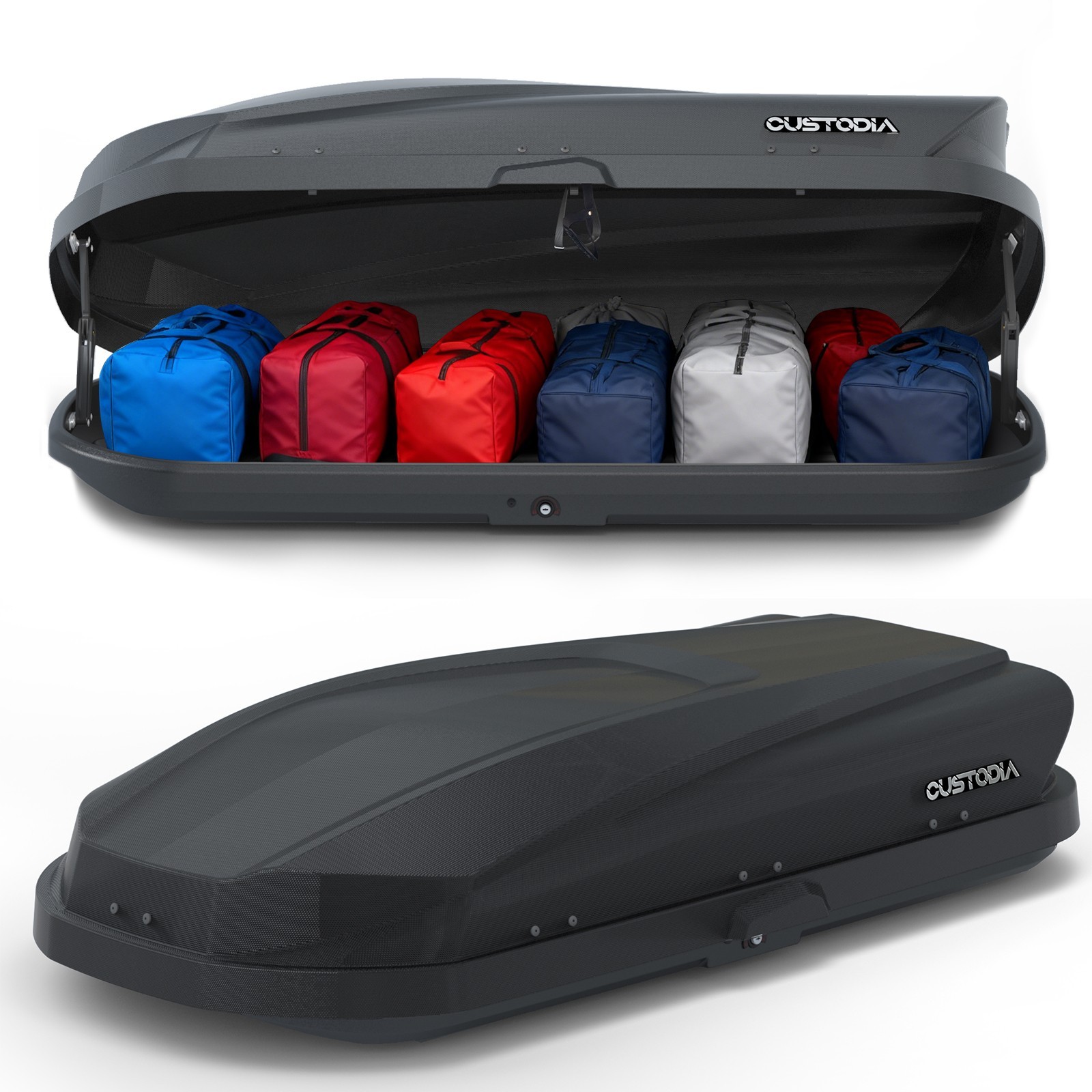 14ft³Car Top Cargo Carrier Vehicle Roof Mount Luggage Storage Box ,DIAMOND BLACk