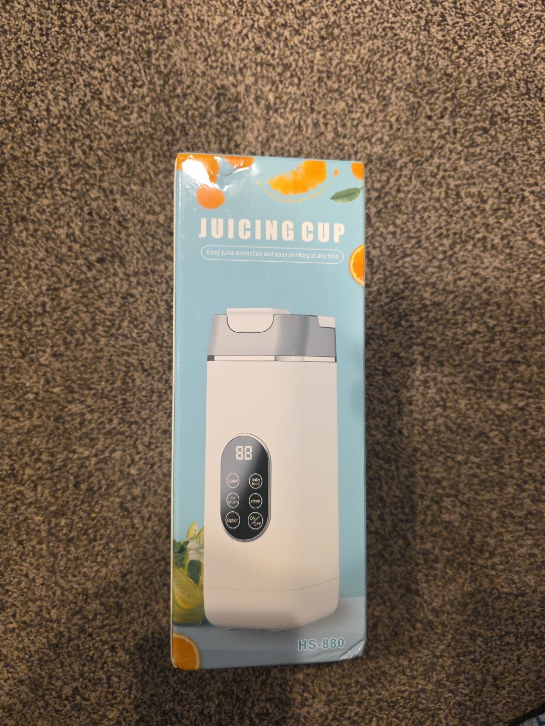 HS-880 Portable Electric Juicer Blender,  USB Rechargeable, White, New In Box