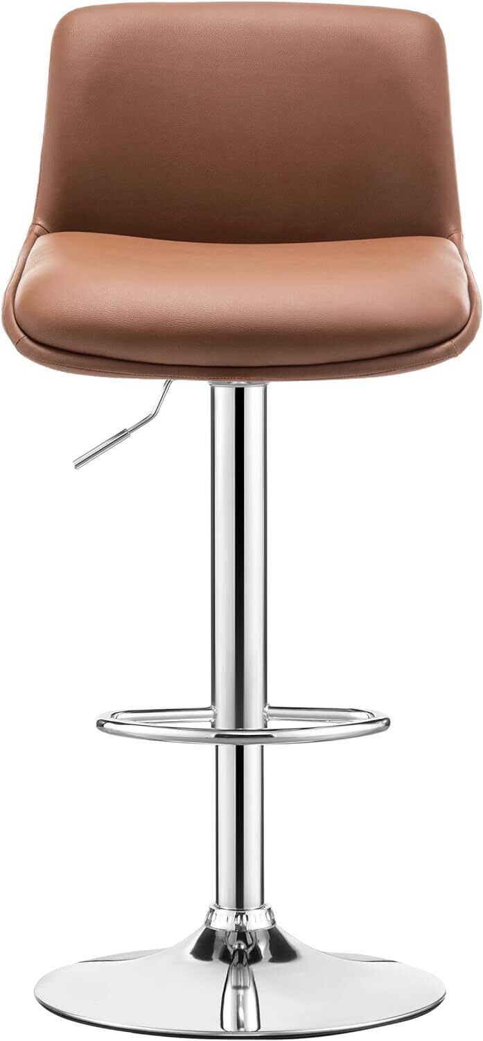 MINCETA Bar Stools,Modern Upholstered Swivel Stool,Adjustable Height 24" to 34".