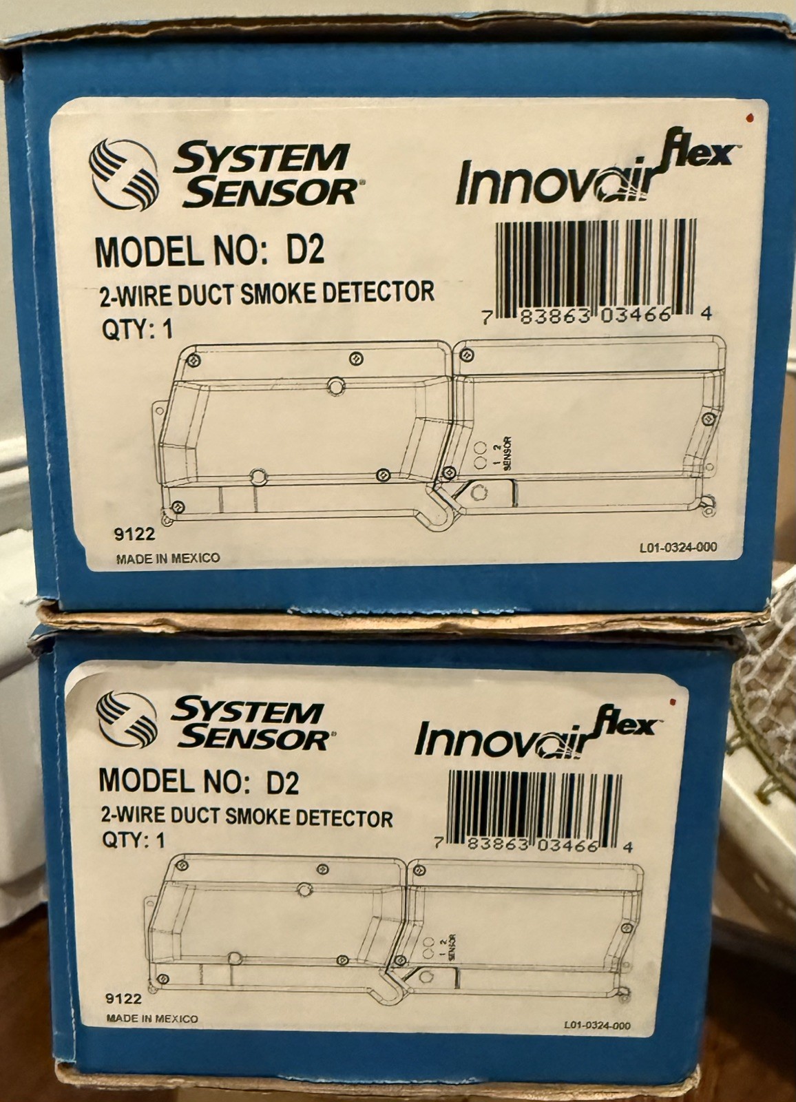SYSTEM SENSOR D2 2-WIRE DUCT SMOKE DETECTOR - BRAND NEW - 2 Available
