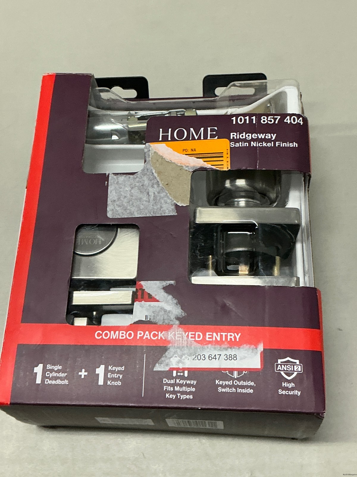 Home Decorator Ridgeway Keyed Entry Lever/Deadbolt In Satin