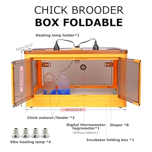 Chick Brooder Box for Chicks - Quail Brooder Box Kit 23.62"x16.53"x13"