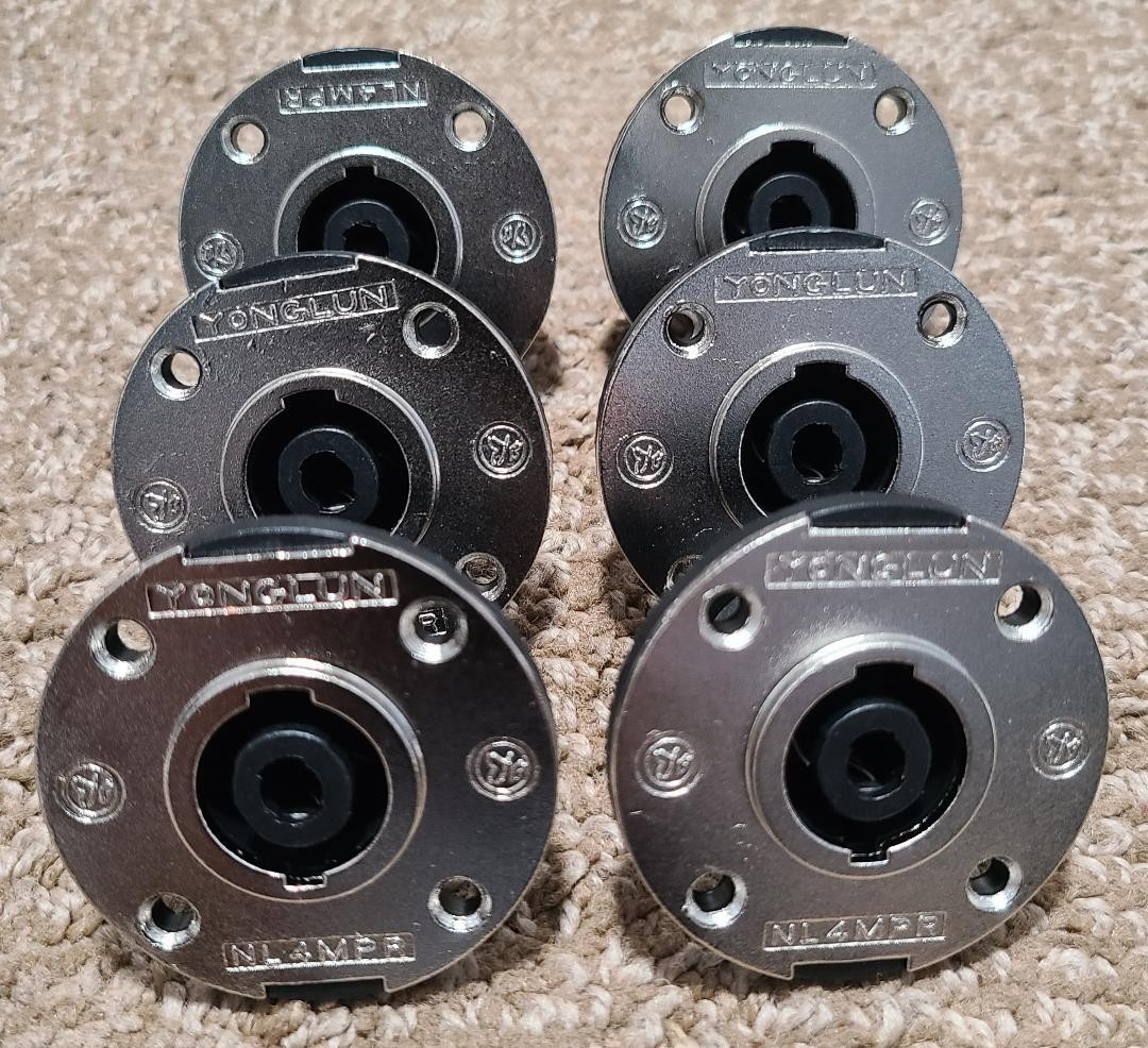 6 pcs of 4-Pin Female SpeakON Connector Metal Zinc Alloy Pro Audio High Quality