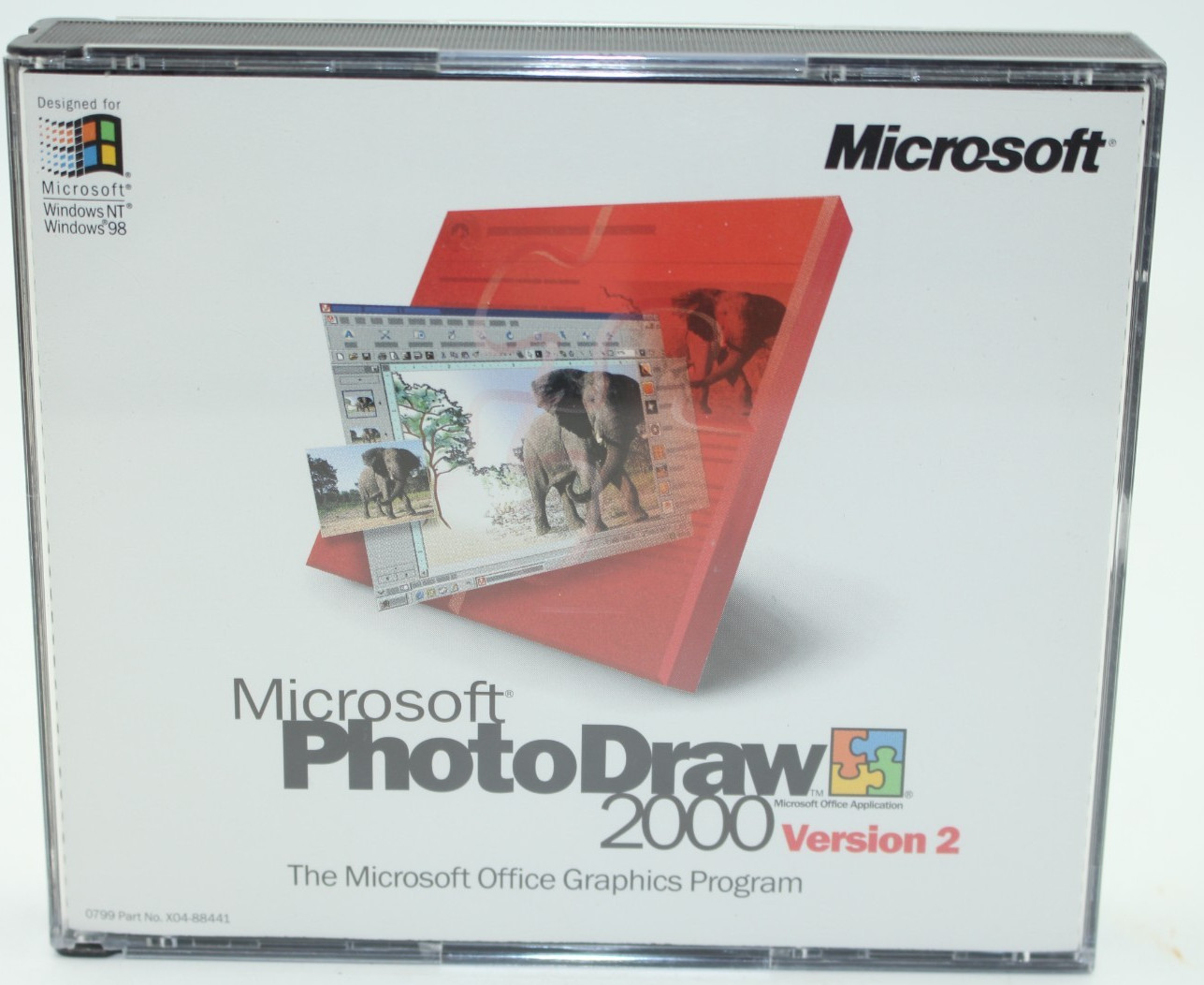 Microsoft PhotoDraw 2000 Version 2.0 - Open .MIX Files - 3 Disc Set - Very Good