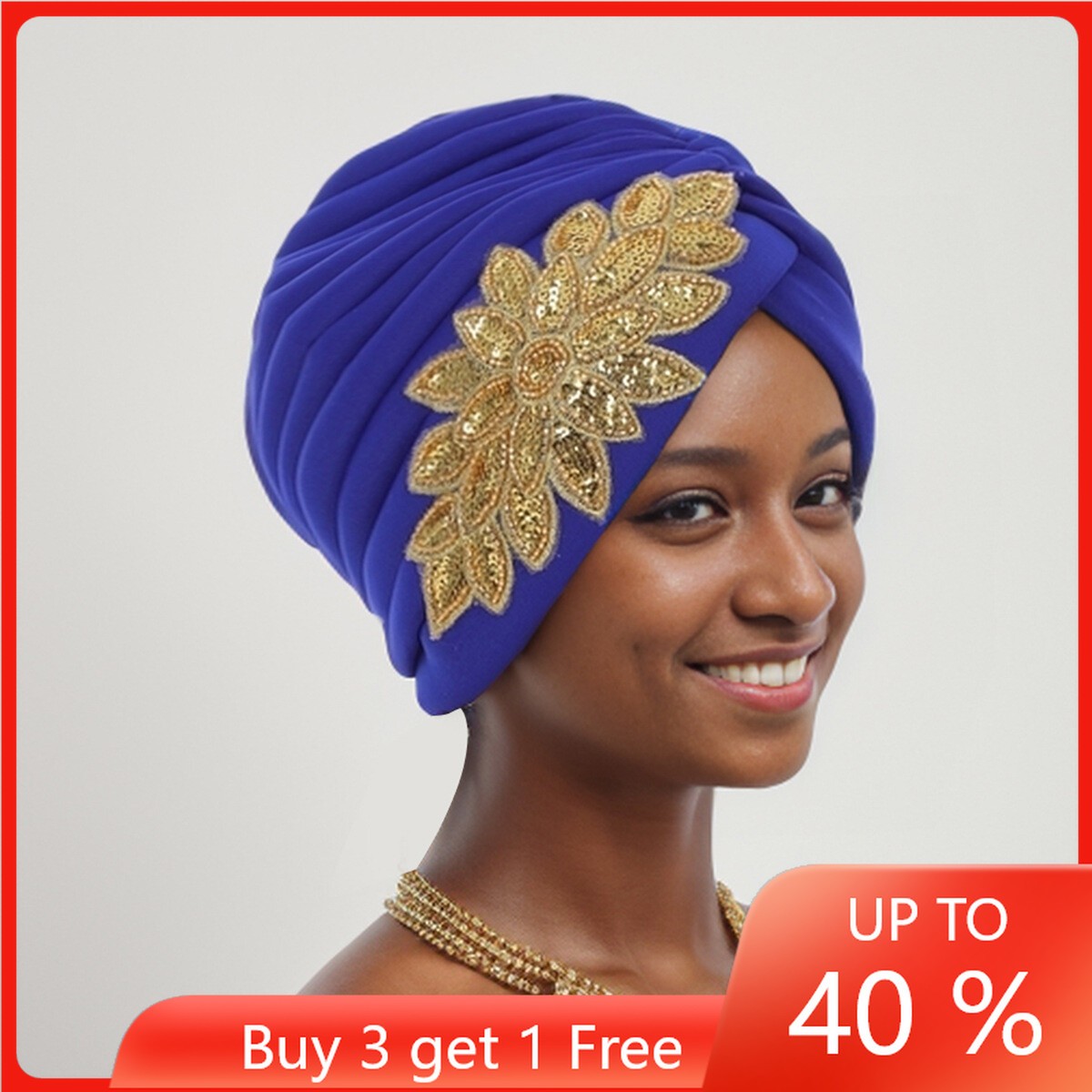 African Headtie Auto Gele Aso Oke Women Hijab Chemo Cancer Cap Turban Headwear