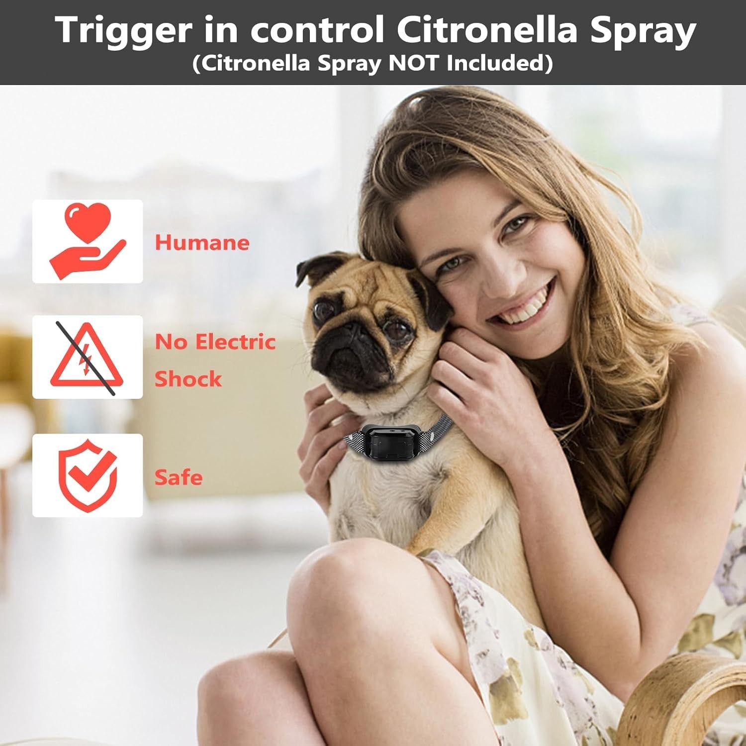 Spray Bark Collar for Dogs Remote 4 Modes Vibration Sound 1000FT Range ALL SIZE