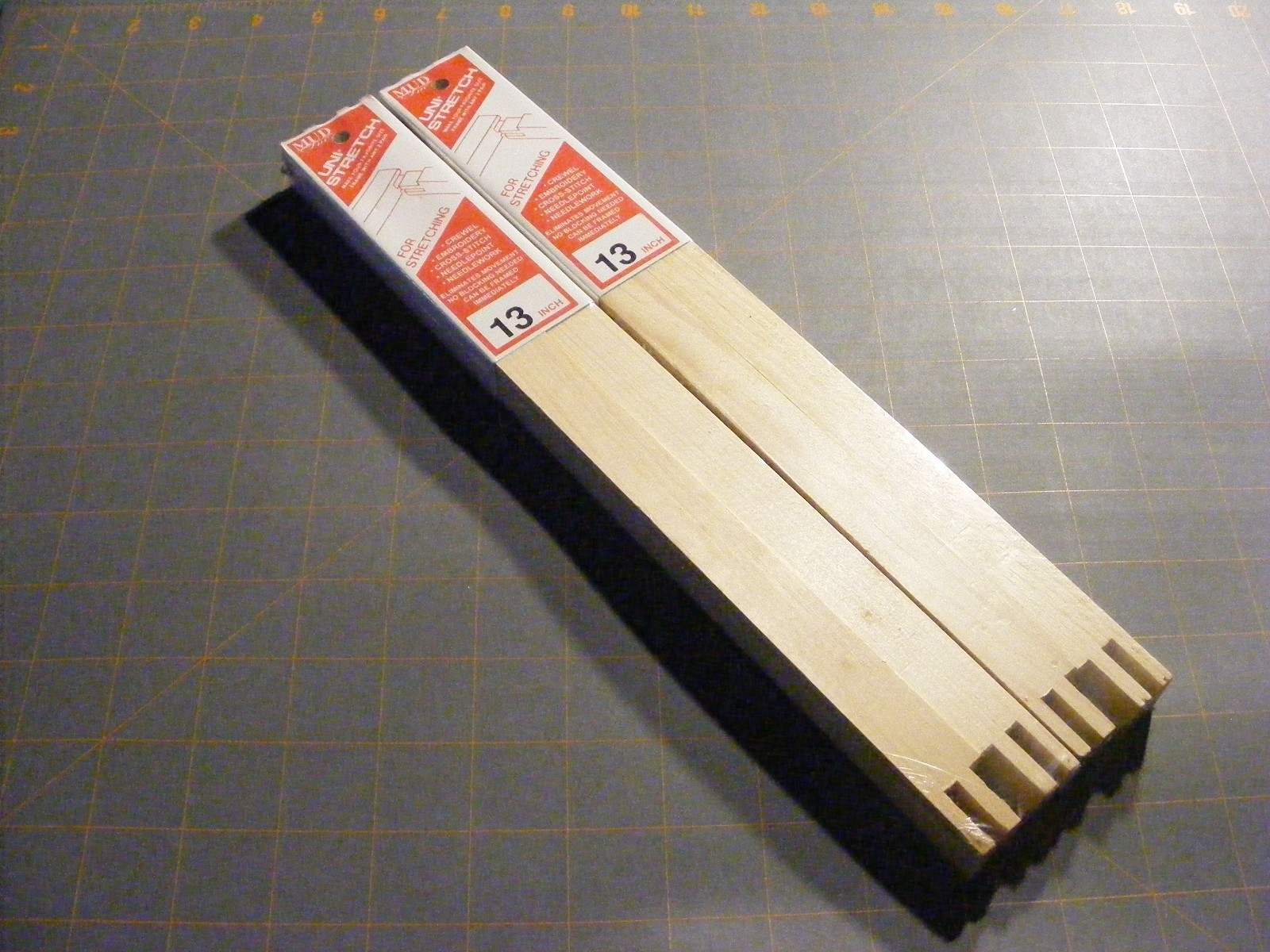 Wood Stretcher Bars for Needlepoint, Quilting, Embroidery ~ 13" Long lot of 2