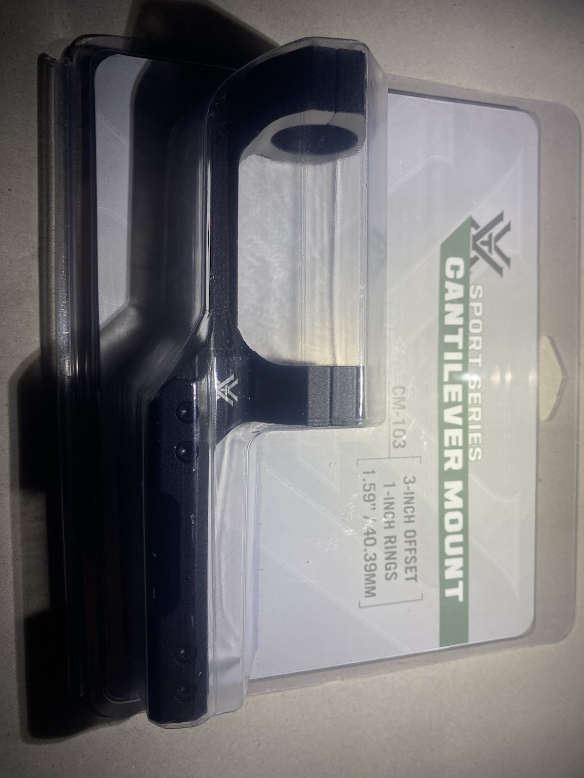New Vortex Cantilever Mount CM-103 3inch Offset 1 Inch Rings 1.59”/40.39 MM