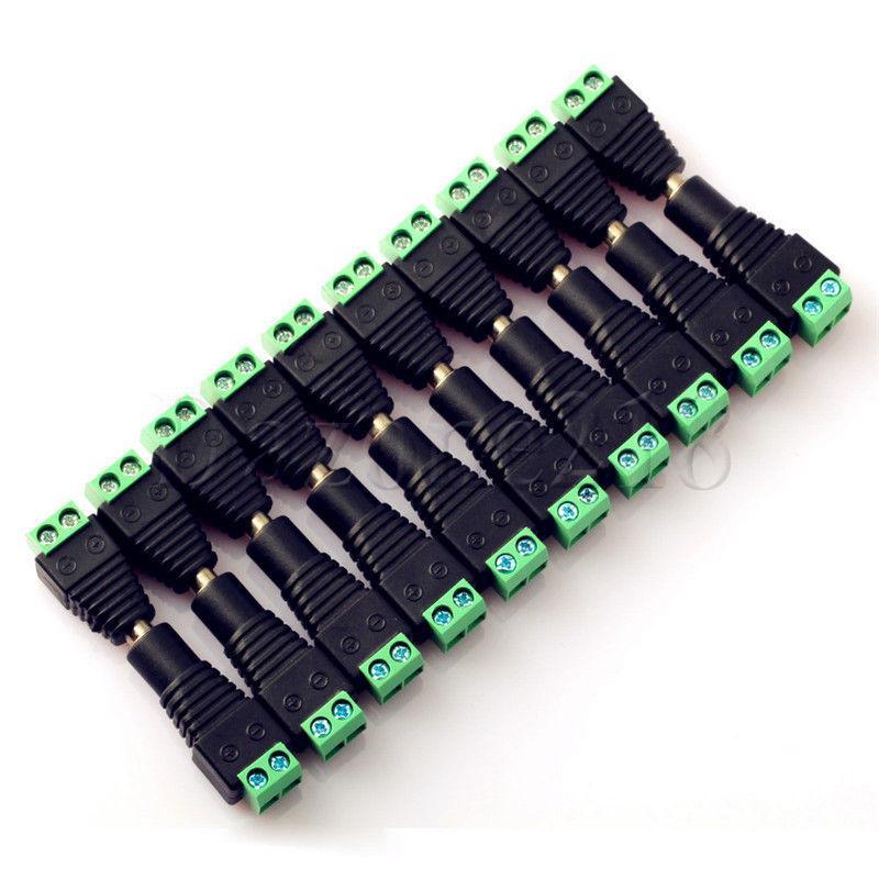 20pcs Male+Female DC Power Jack Connector Adapter Plug 2.1 x 5.5mm for CCTV New