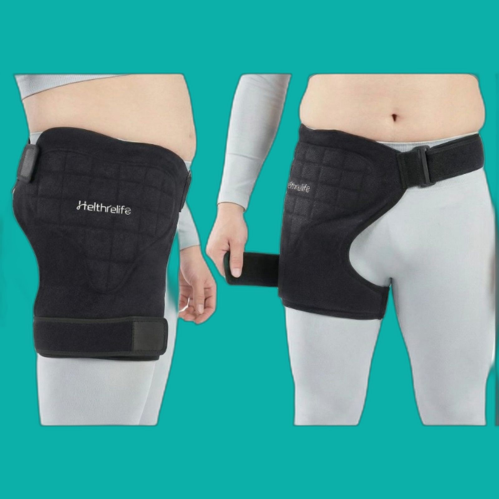 Helthrelife 3D Hip Ice Pack Wrap 2-Layer Cooling Gel Hip Replacement Surgery