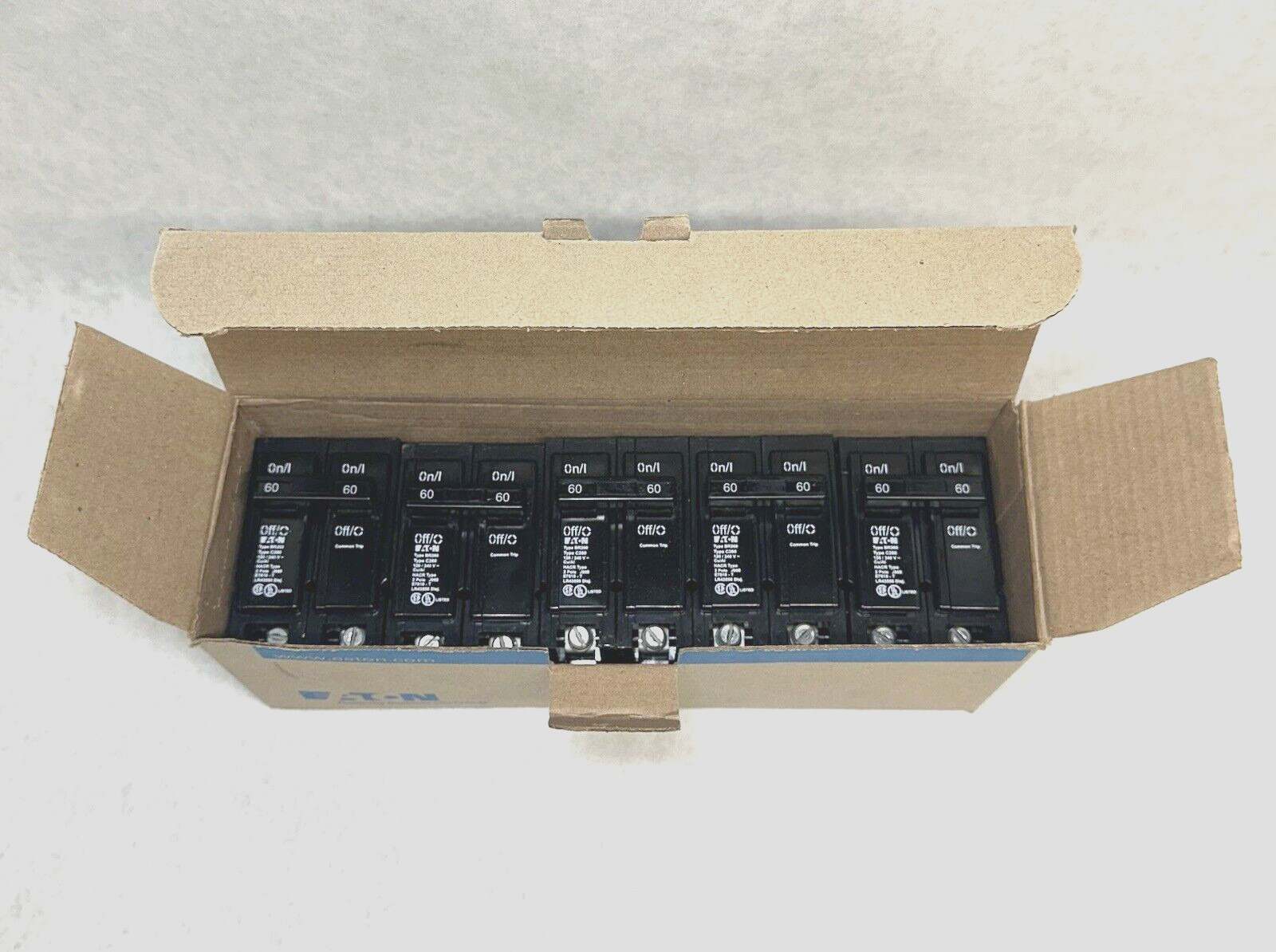 NEW (5-Pack) EATON Cutler-Hammer BR260 Circuit Breaker Type BR, 2-Pole, 60 Amp