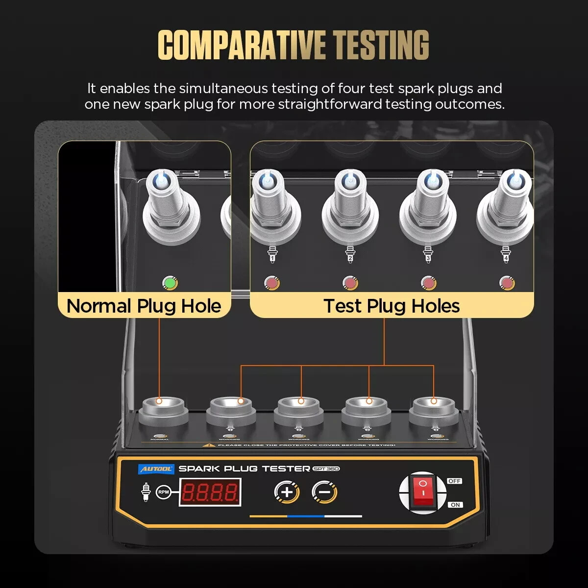 Car Spark Plug Tester 5 Holes Automotive Engine Ignition Plug Detector Analyzer