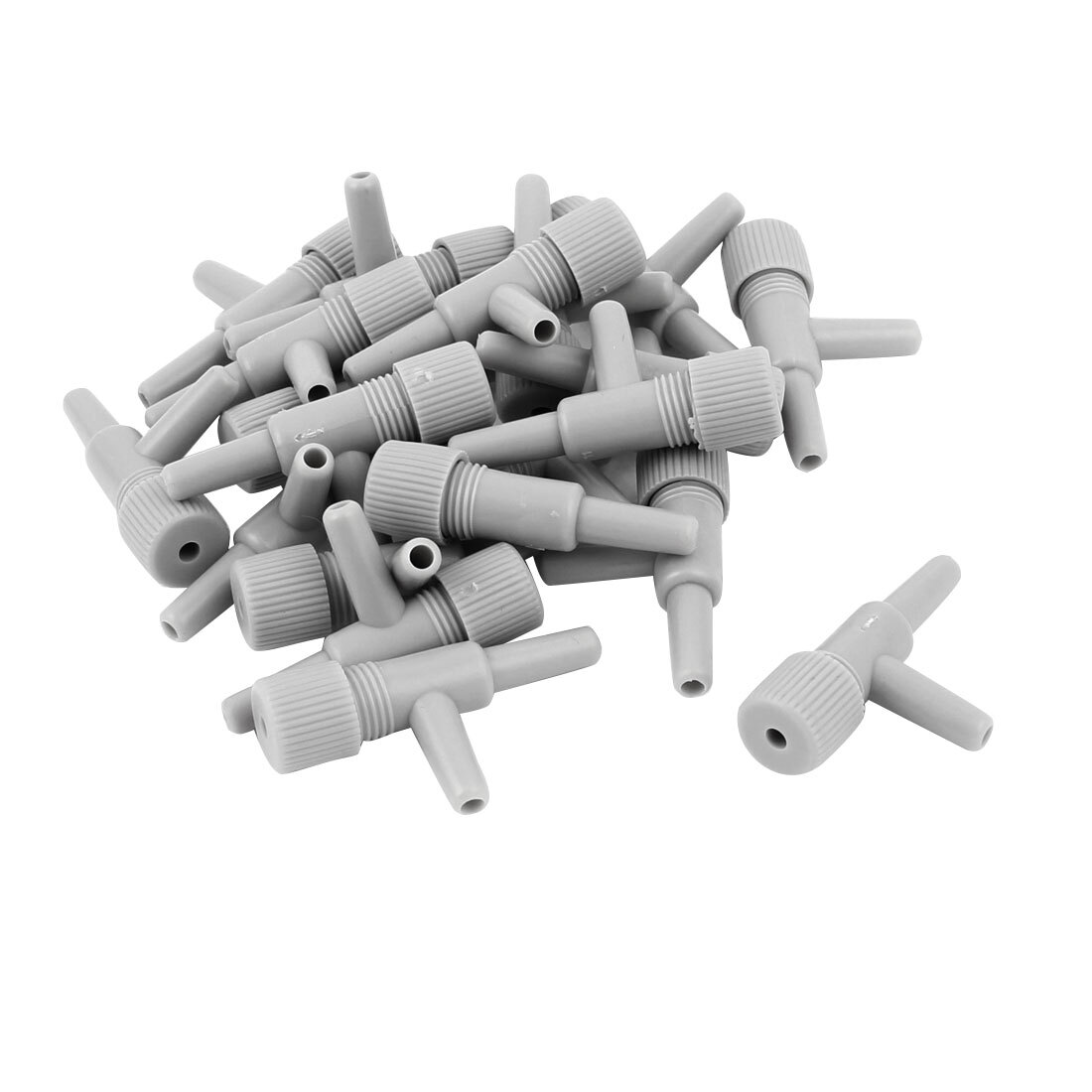 20 Pcs Adjustable Aquarium Fish Oxygen Air Line Tubing Flow Control Valve Gray