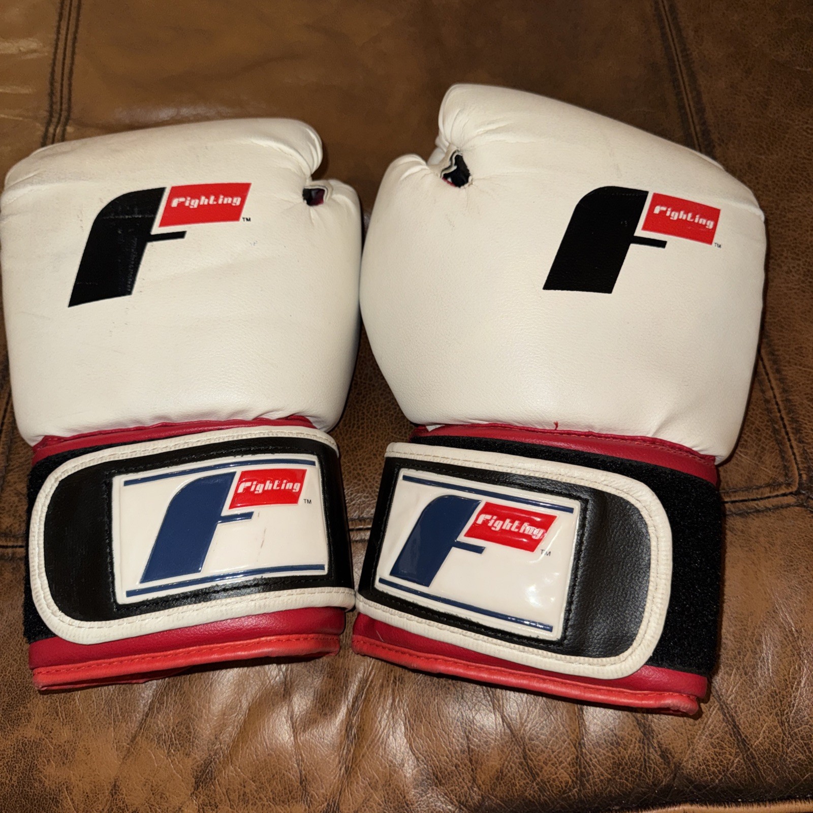 Fighting Force Boxing Gloves White Navy Red 12oz