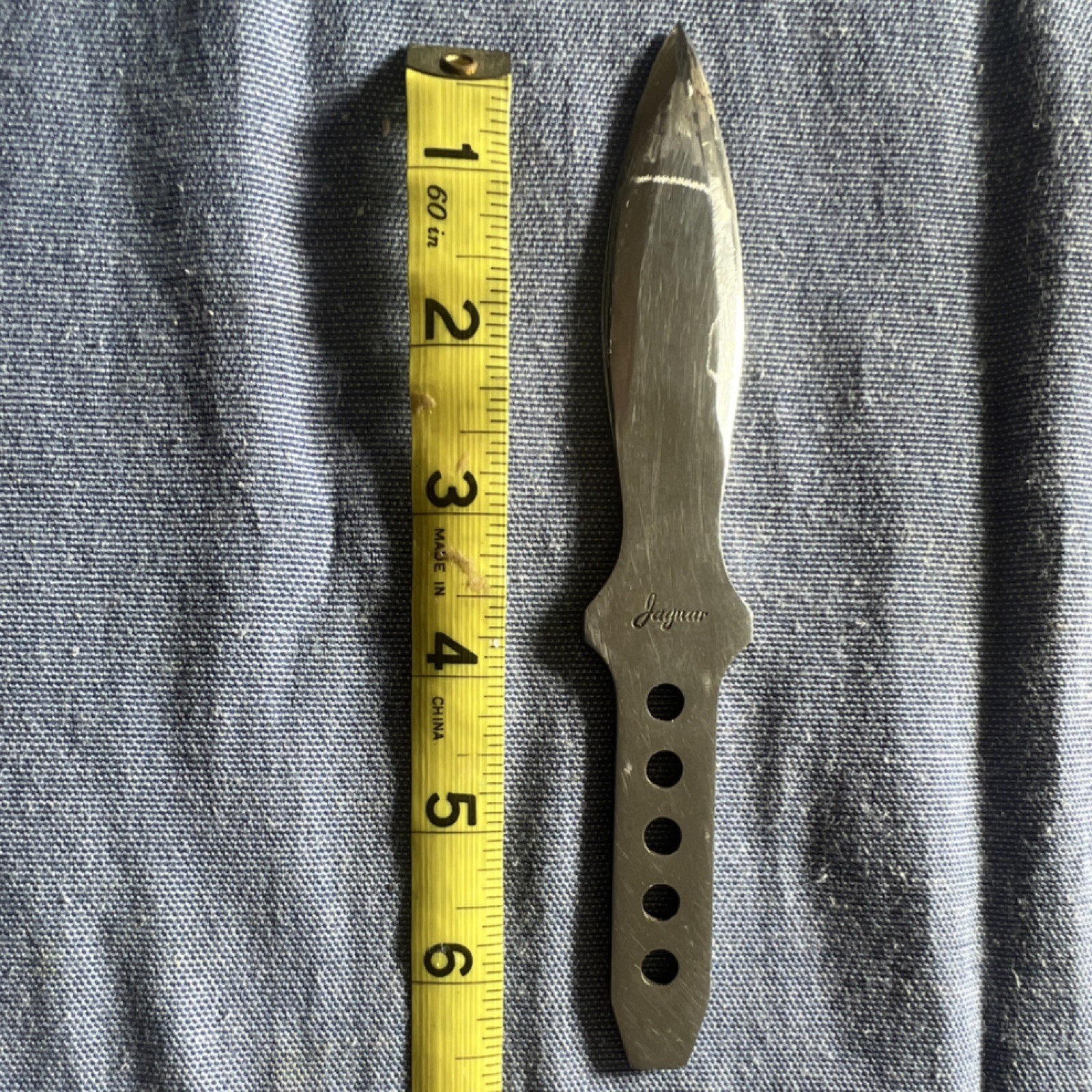 Jaguar Stainless Steel Throwing Knife Spear Point Plain Edge 4.5in Full Tang