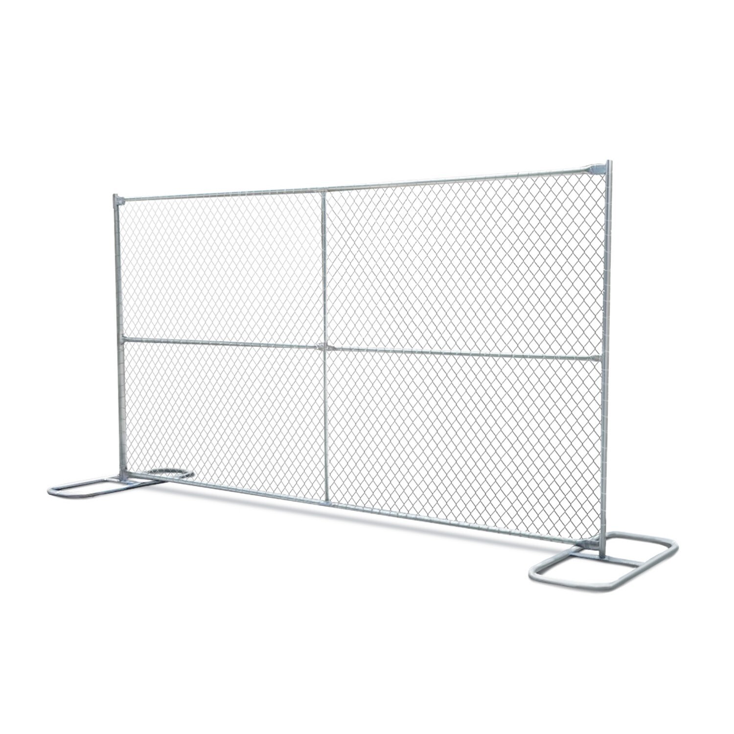 Sandbaggy 6 ft x 12 ft Temporary Chain Link Fence Panel - Galvanized [50 Qty]