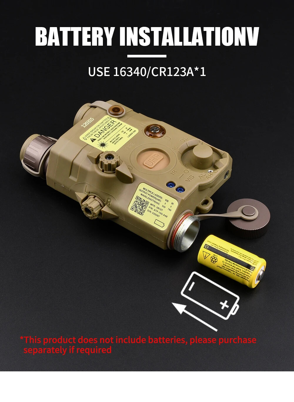 Airsoft UHP PEQ 15 Green Blue Laser Indicator Strobe Flashlight IR Fill Light