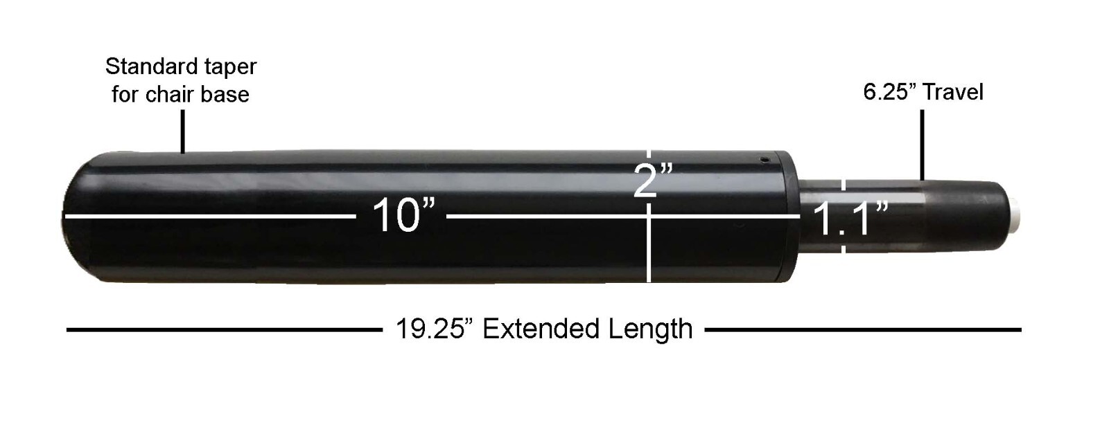 6.25’’ Travel | Taller Chair Gas Lift Cylinder | S6210