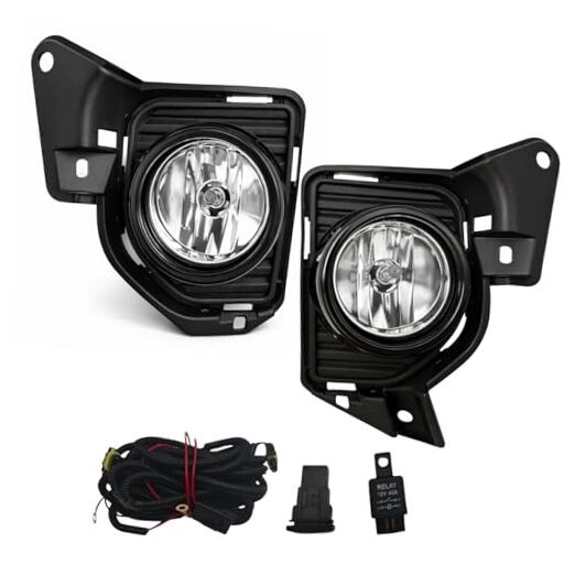 Hiace 2014-2018 Halogen Fog Lights Assembly Kit with Wiring Harness + Clear Len
