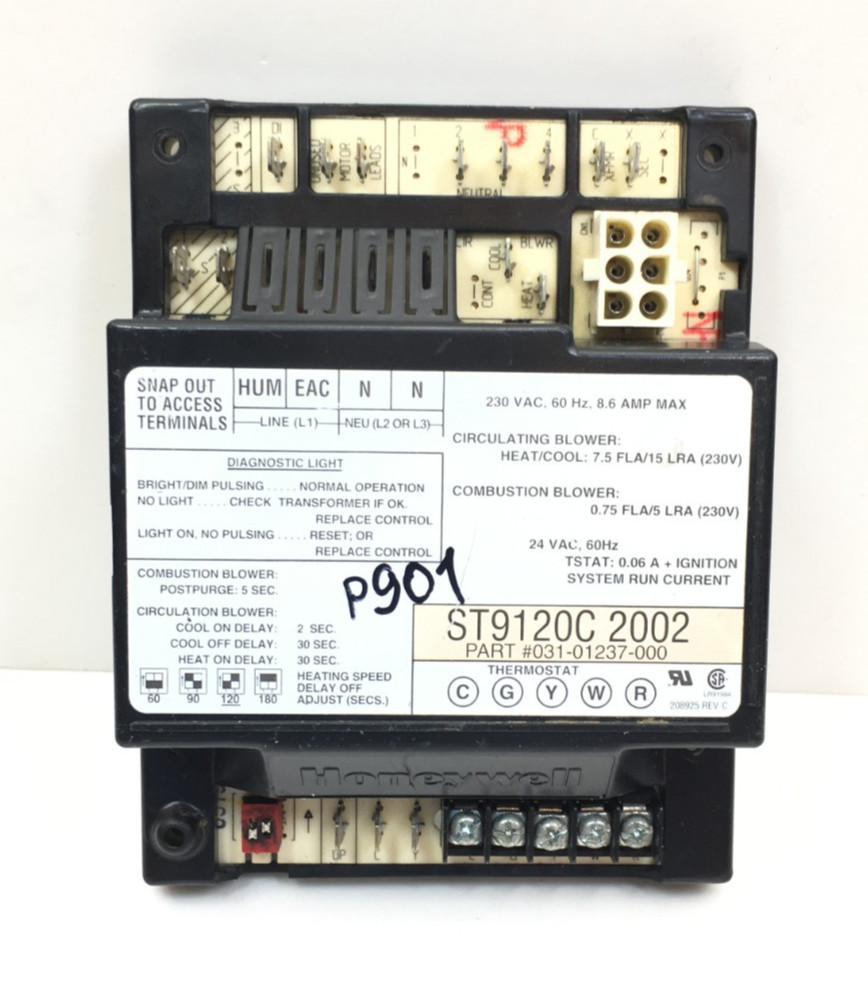 Honeywell ST9120C2002 Furnace Control Circuit Board 031-01237-000 used #P901