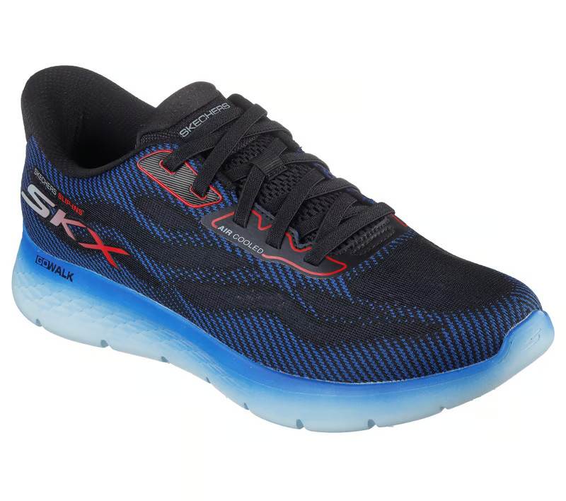 Skechers Men Shoe Sport Slip Ins Blue Go Walk Comfort Cushion Memory Foam 216689