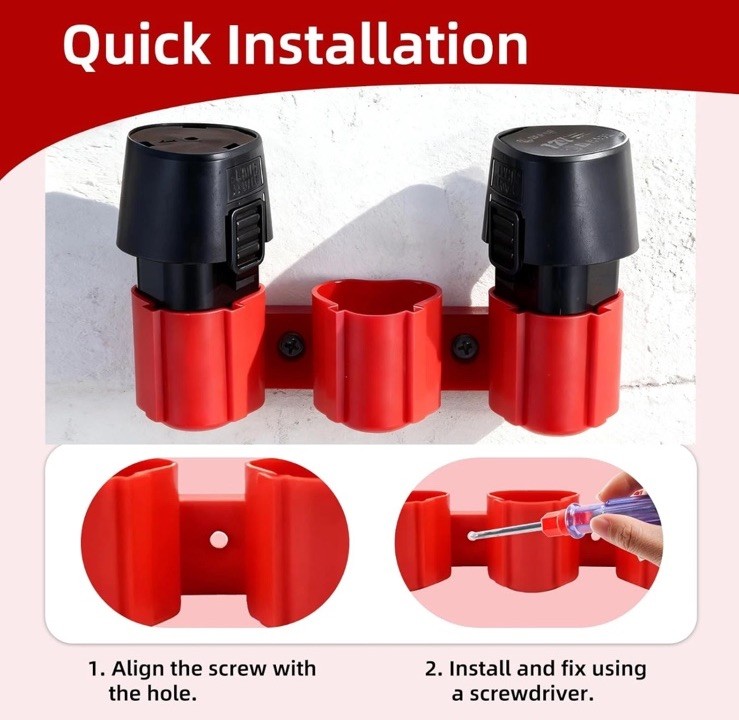 For Milwaukee M12 Battery Holder Wall Mount Storage Case Accessories