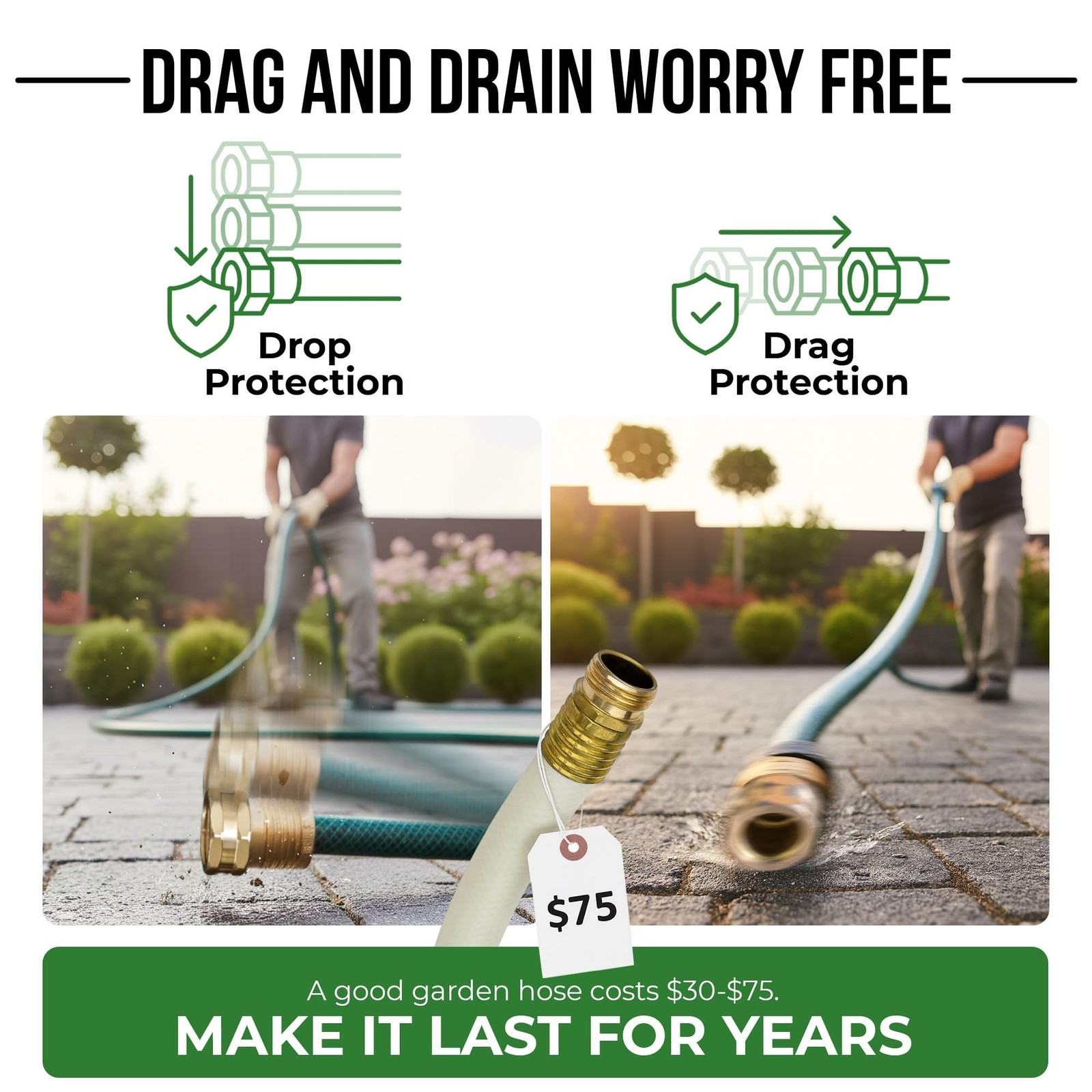 Hose Guardian | Open End Garden Hose Thread Protector Cap – Brass End Cap for...
