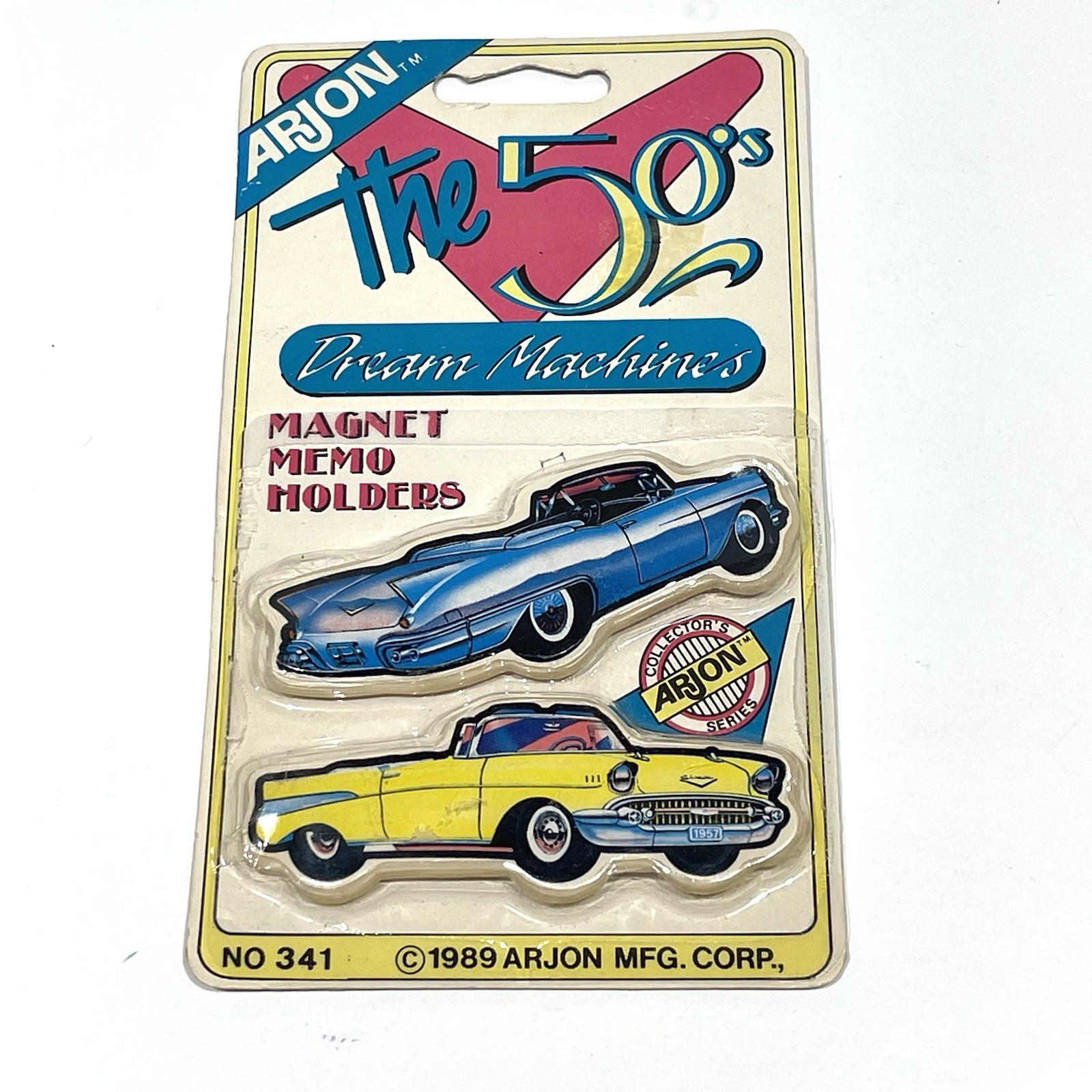 Vtg 1989 Arjon Dream Machine The 50’s Cars Fridge Sitter Magnet Memo Holder RARE