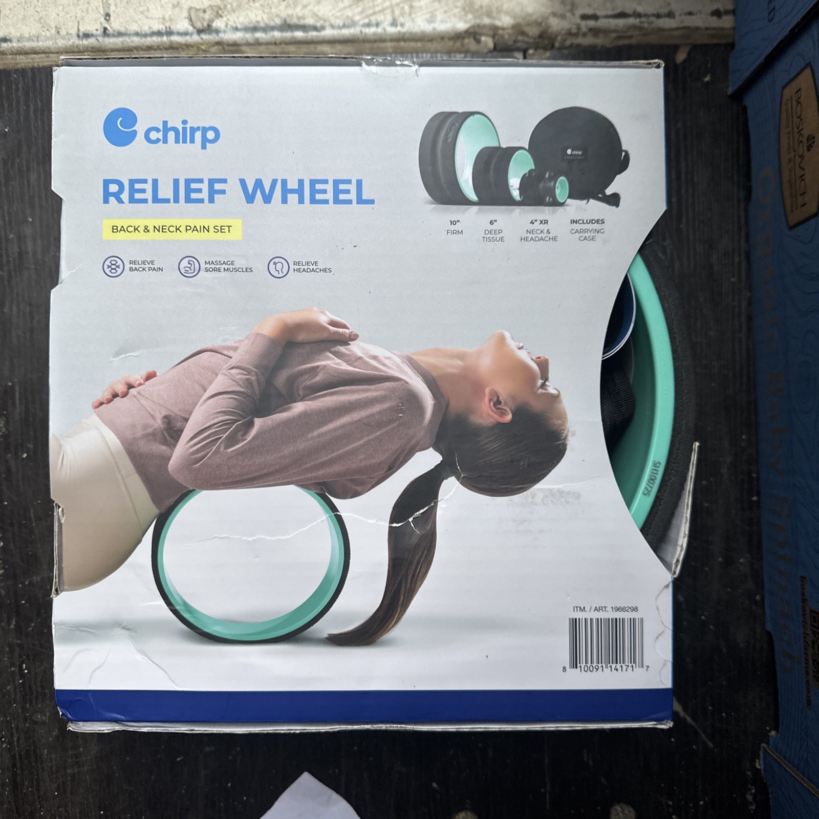 Chirp Relief Wheel - Back & Neck Pain Set (3 Pack w/Travel Carrying Case)