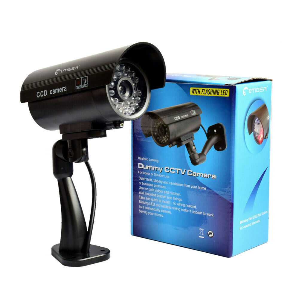 Wireless Fake CCTV Camera Outdoor Dummy Security Waterproof IR LED