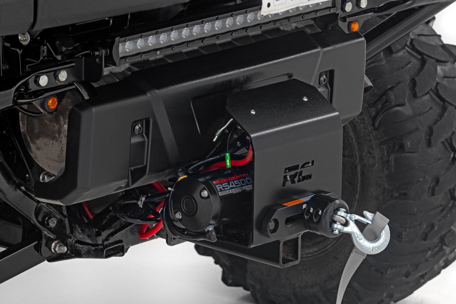 Rough Country 2" Universal Receiver Winch Mount Kit, Black; 99086