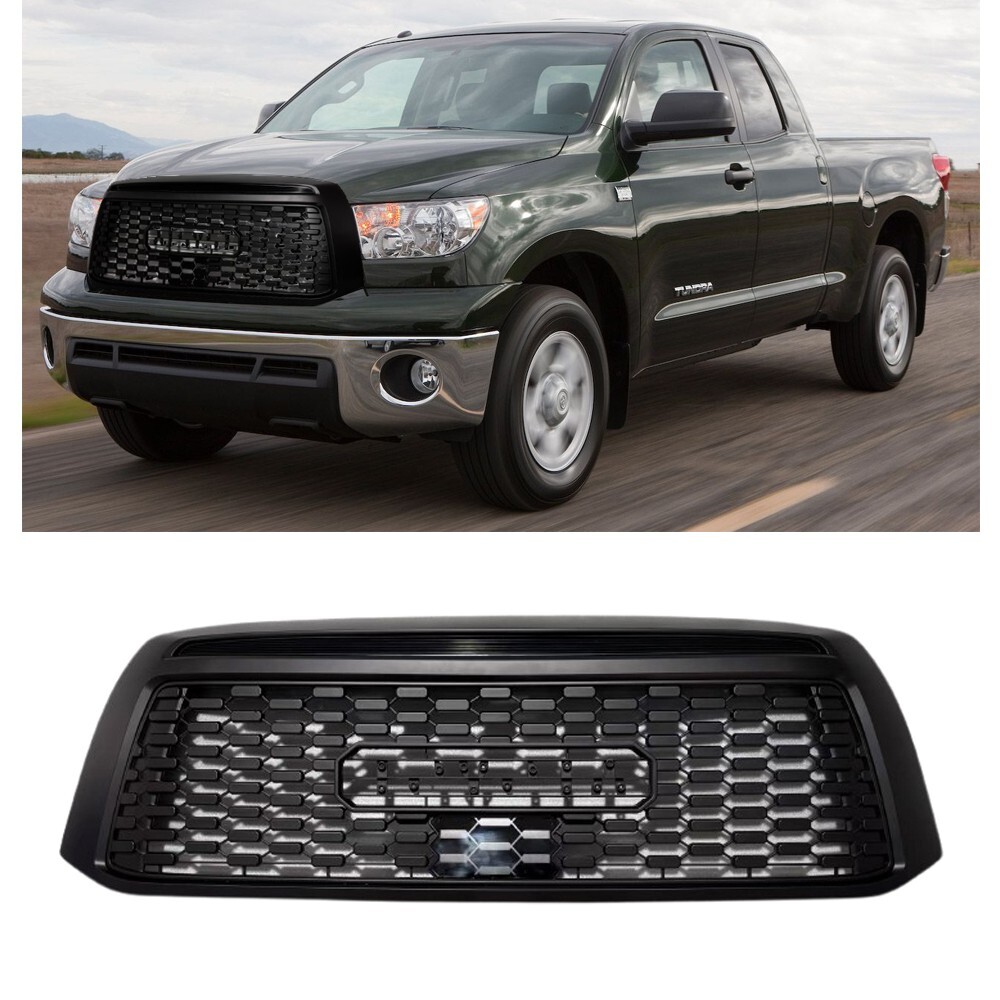 Black Front Grille for 2010-2013 Toyota Tundra Honeycomb Style Grill with Frame