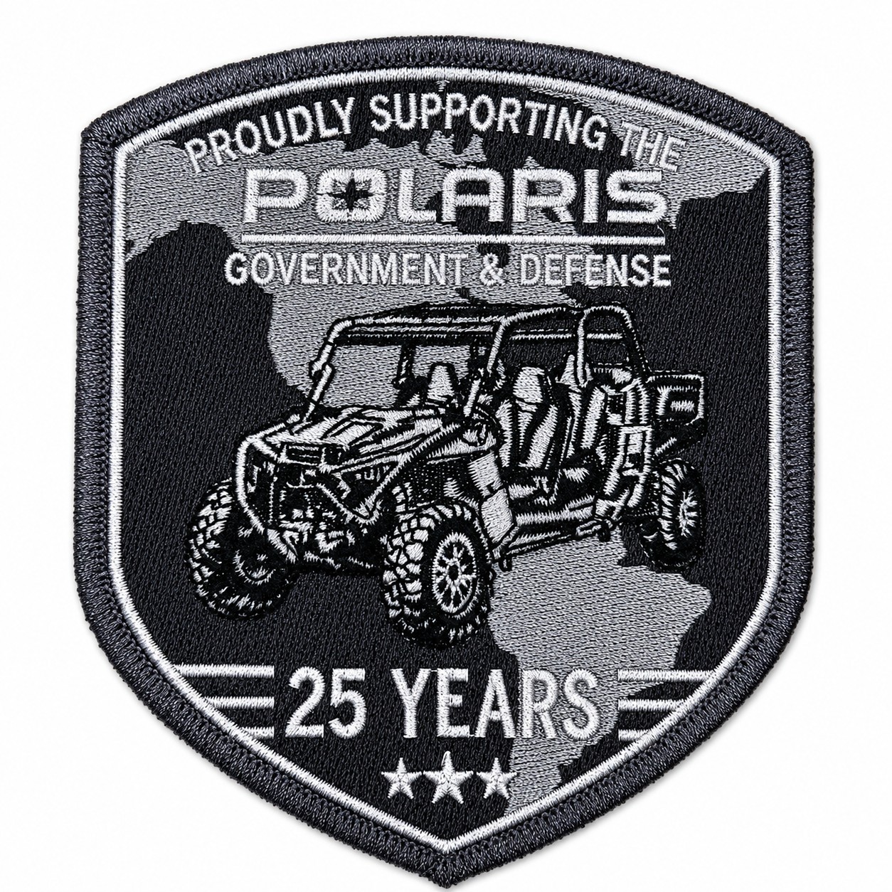 Polaris Proudly Supporting The Mission 25 Years Defense Patch Hook & Loop New