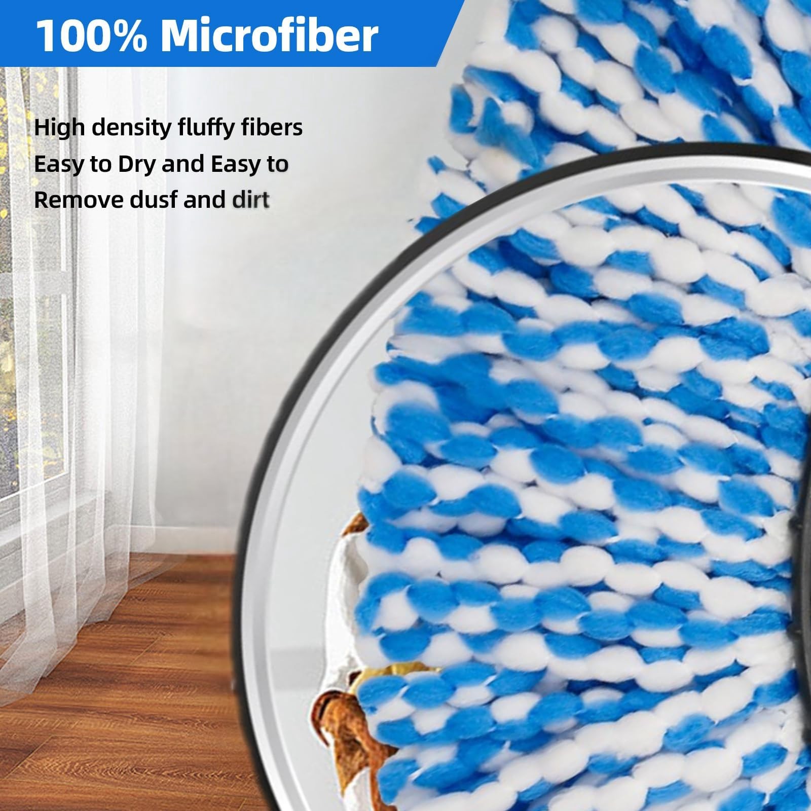 6+1 Pack Spin Mop Replacement Head Compatible With O Ceda Easywring 1tank System