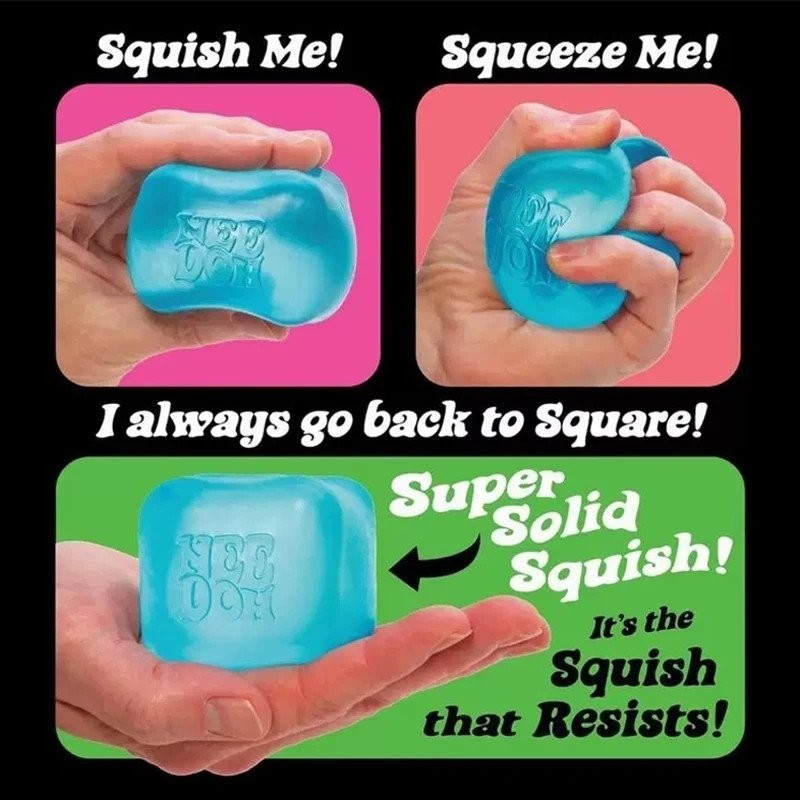 Nee Doh Nice Cube - Super Solid Squish! (Blue) - Brand New/Factory Sealed! TL