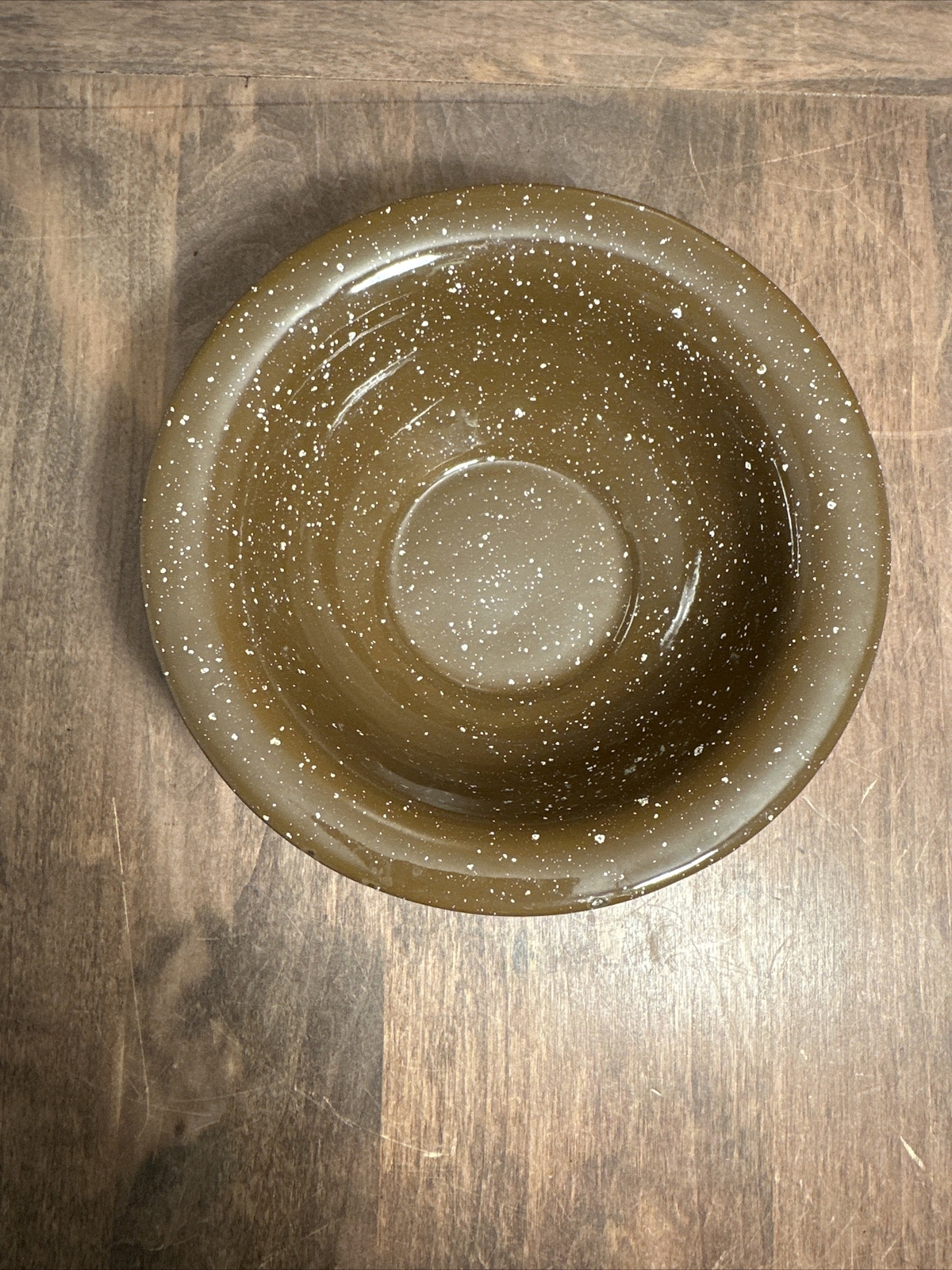 Metal Brown Speckled Enamel Camping Bowl, 2.4 tall, 6"diameter