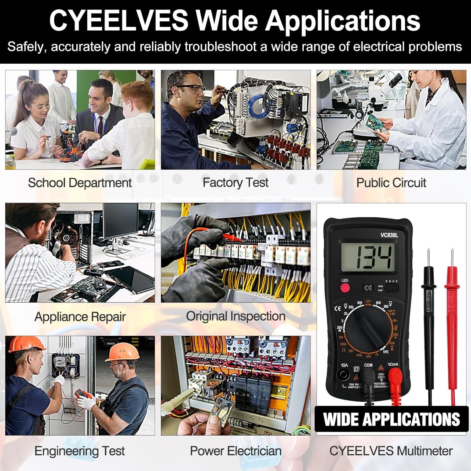 Versatile Pocket-Sized Multimeter with LCD Display for Electrical Measurements