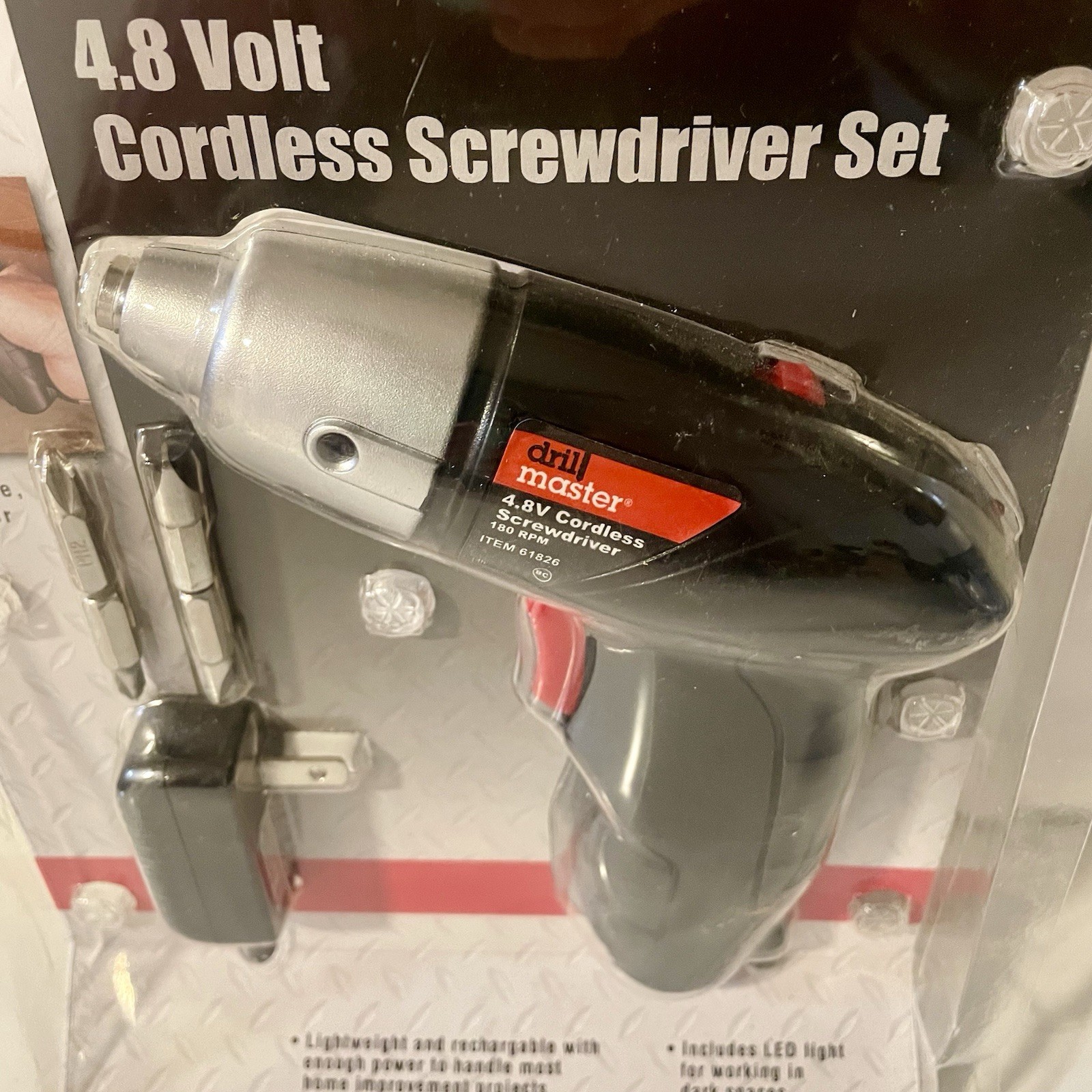 Drill Master Cordless Screwdriver Set 4.8 Volt Rechargeable Lightweight - New