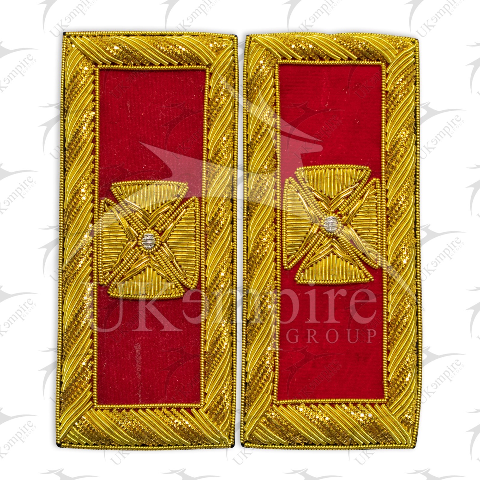 Masonic Knight Templar Grand Commander Shoulder Board – Hand EMB Red Small