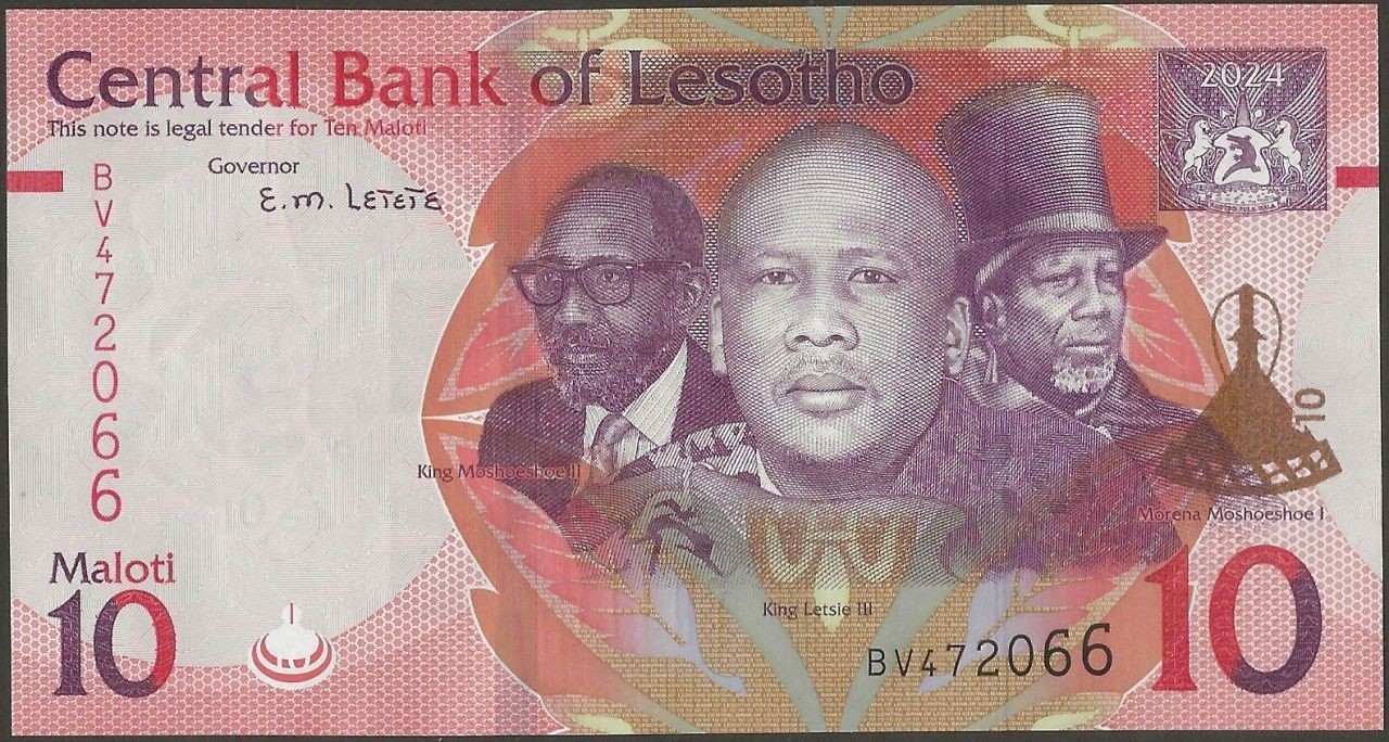 LESOTHO P26b B227b 10 MALOTI 2024@ EBS