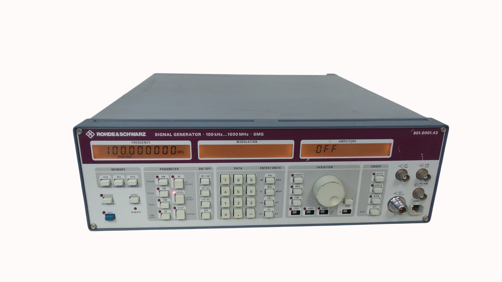 Rohde & Schwarz  Signal Generator SMG 801.0001.43 100 kHz 1000 MHz