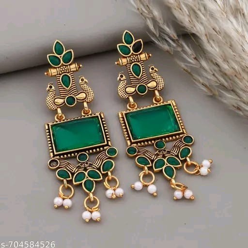 Kundan Jhumka Earrings Indian Gold Plated Bollywood Style Jewelry Set