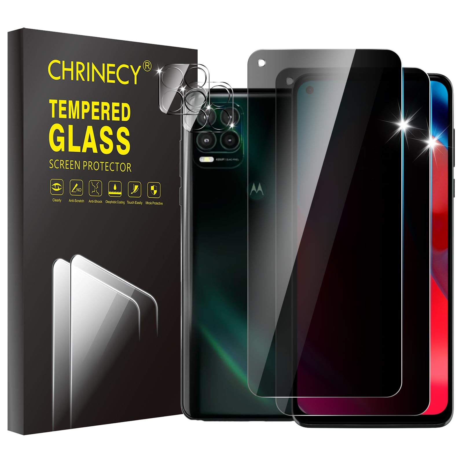 [4 Pack] 2 Pack Privacy Screen Protector for Motorola Moto G Stylus 5G (2021)...