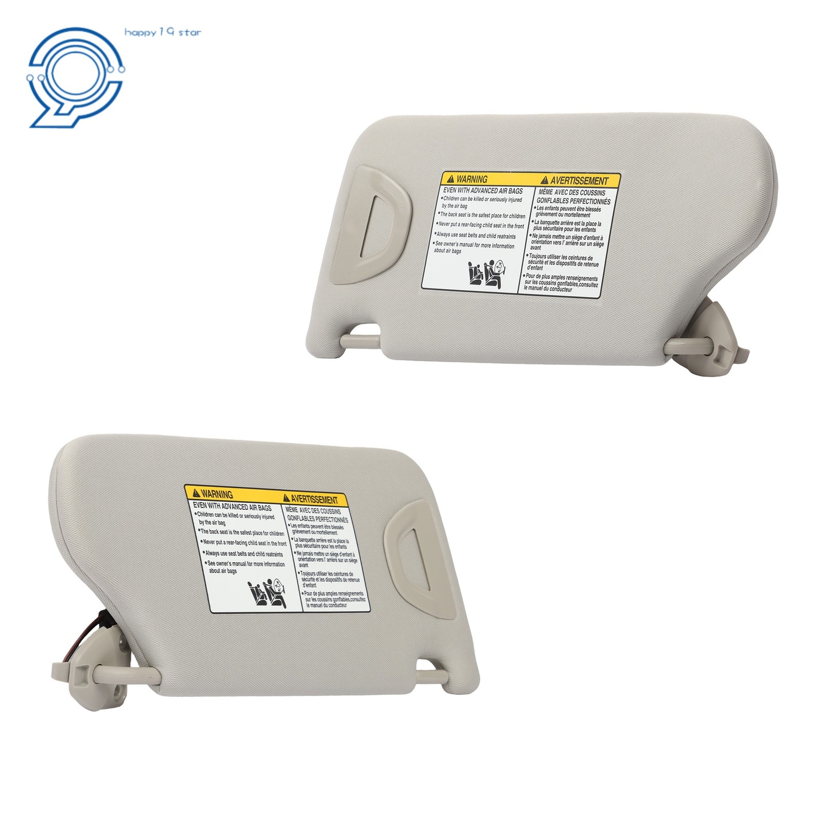 A Pair Sun Visor Driver Passenger Gray Lighted For Nissan Altima 2013-2017 2018