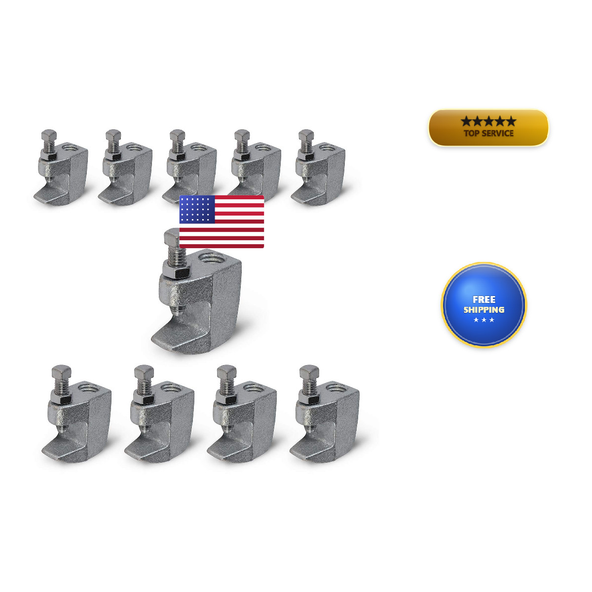 Highcraft Dmct-Hf38-10 Junior Beam Clamp- Wall Ceiling Mount Vertical Piping